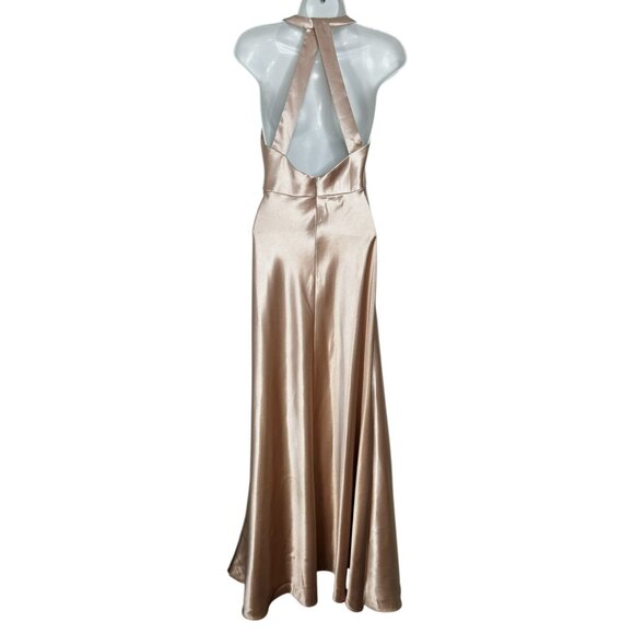 Jenny Yoo Corinne Satin Crepe Dress Halter Maxi Bridesmaid Wedding Petal 4 - Picture 12 of 15